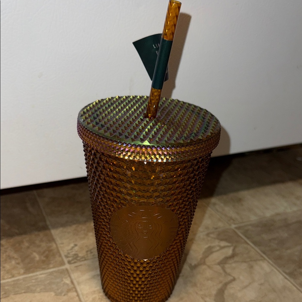 Starbucks Iridescent Gold Tumbler with Straw